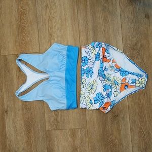 Amore Blue Point Break Crop Bikini Set